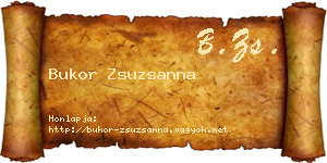 Bukor Zsuzsanna névjegykártya